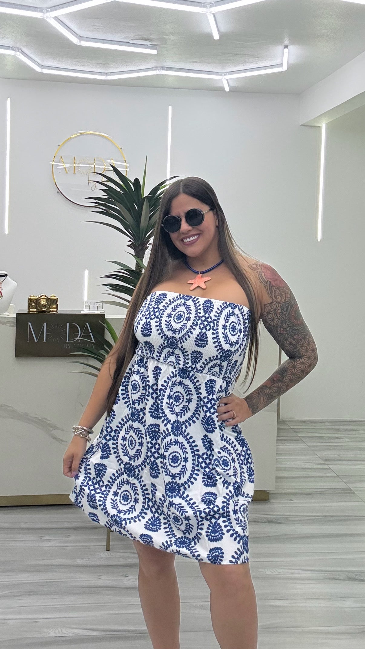 Floral Strapless Dress