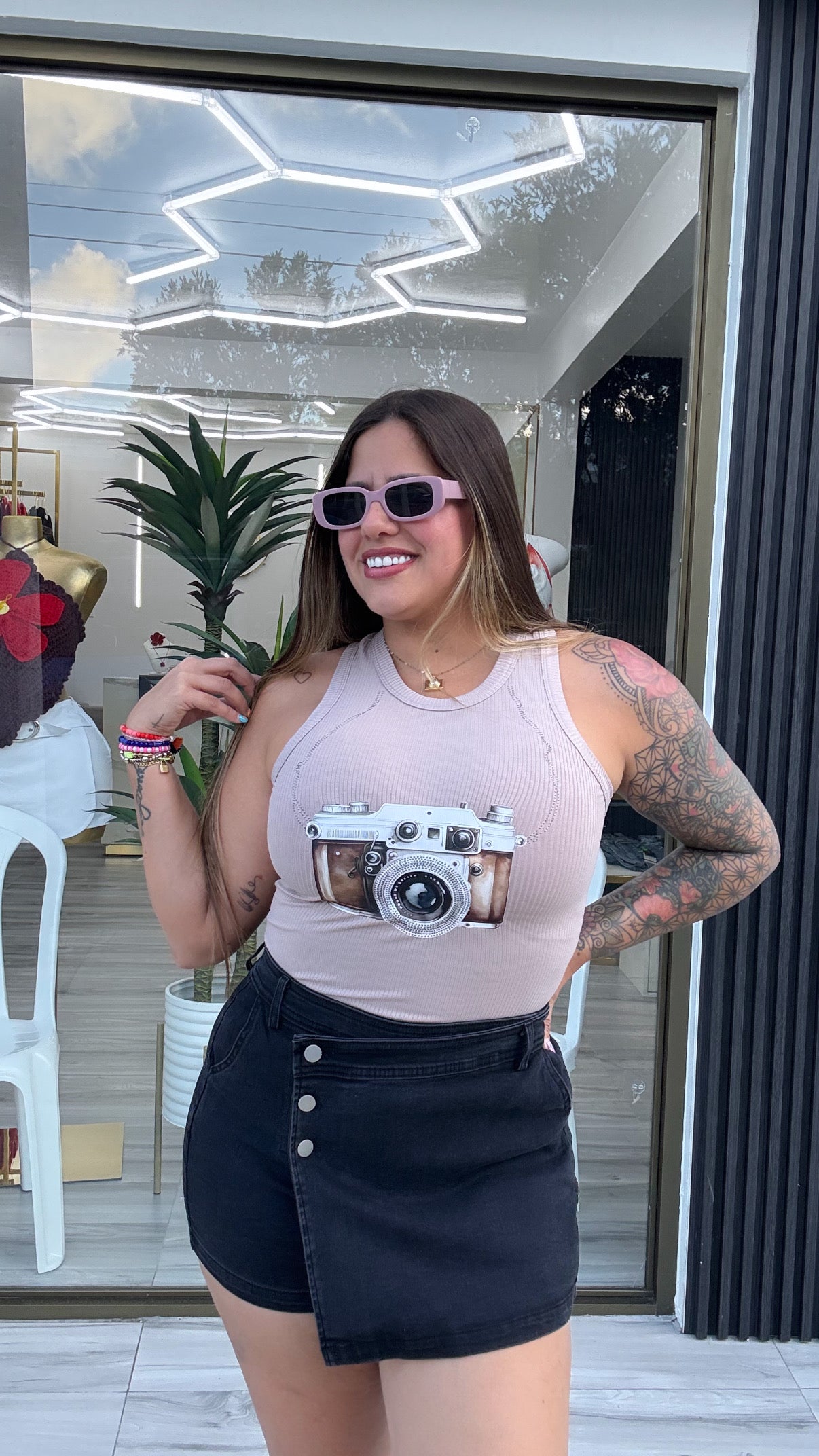 Camara Print Tank Top