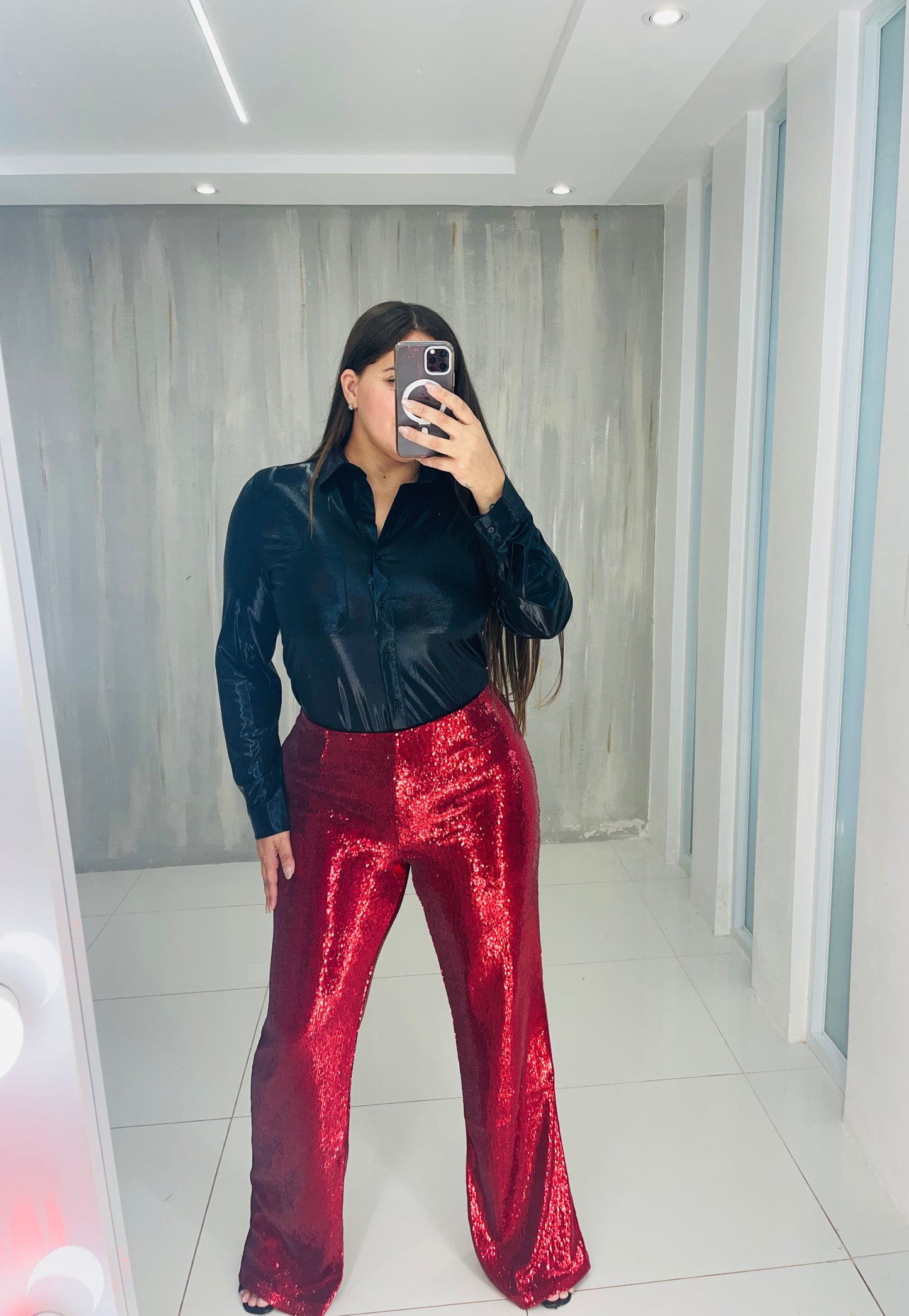 RED SEQUINS PANTS