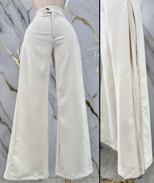Cream Luxe Wide Leg Pants
