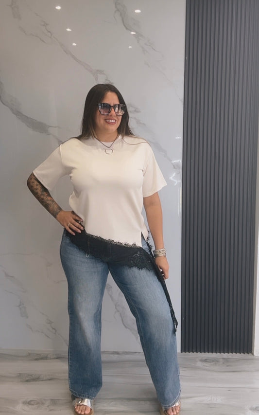 Oversized Lace Touch Top