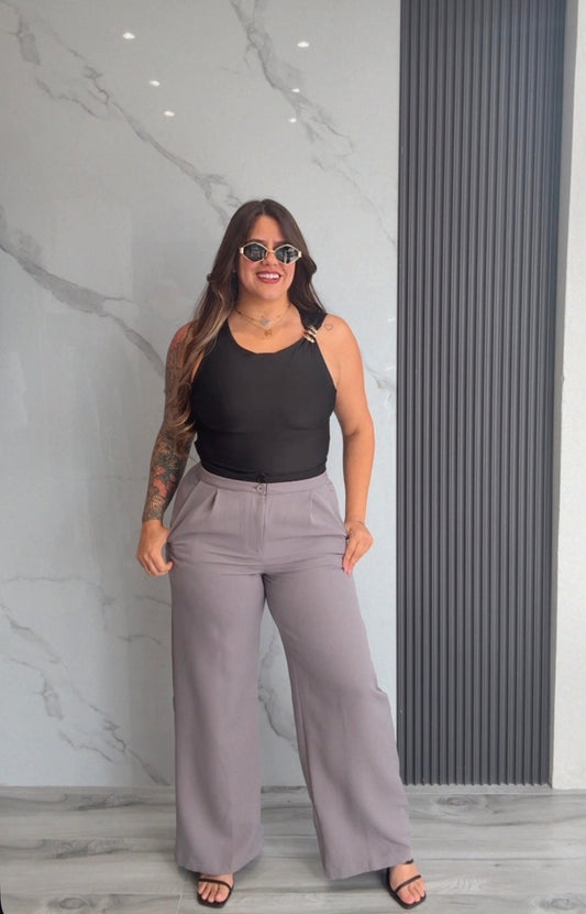 Grey Wide Leg Pants