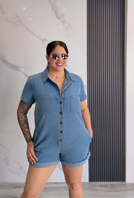 Denim Romper