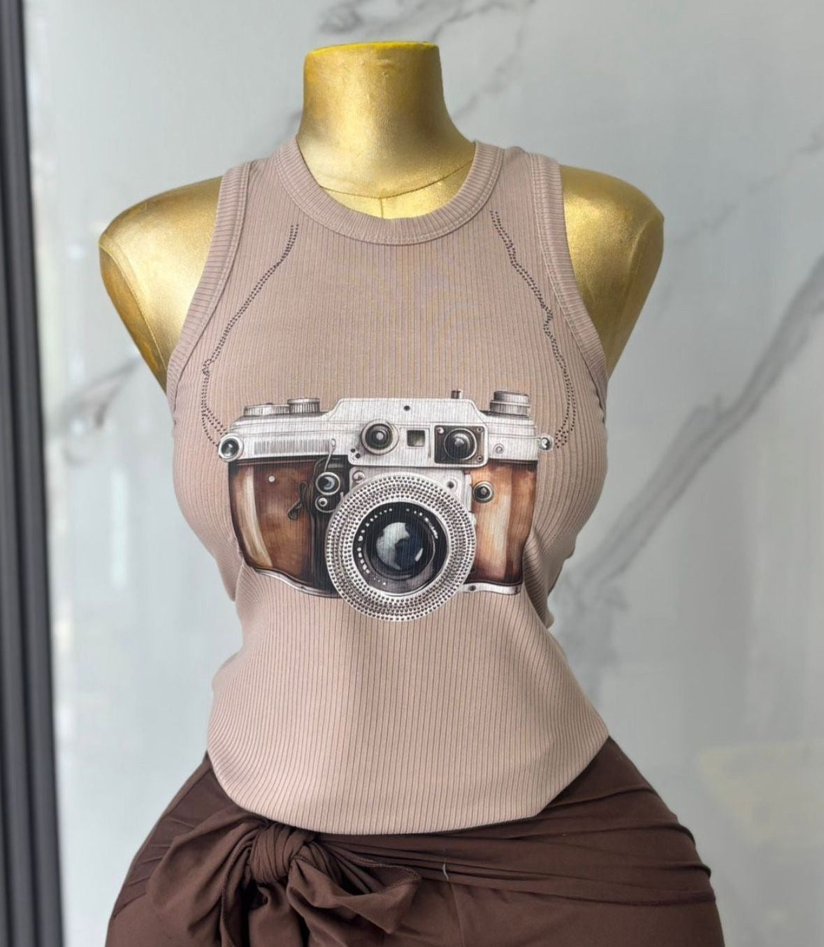 Camara Print Tank Top