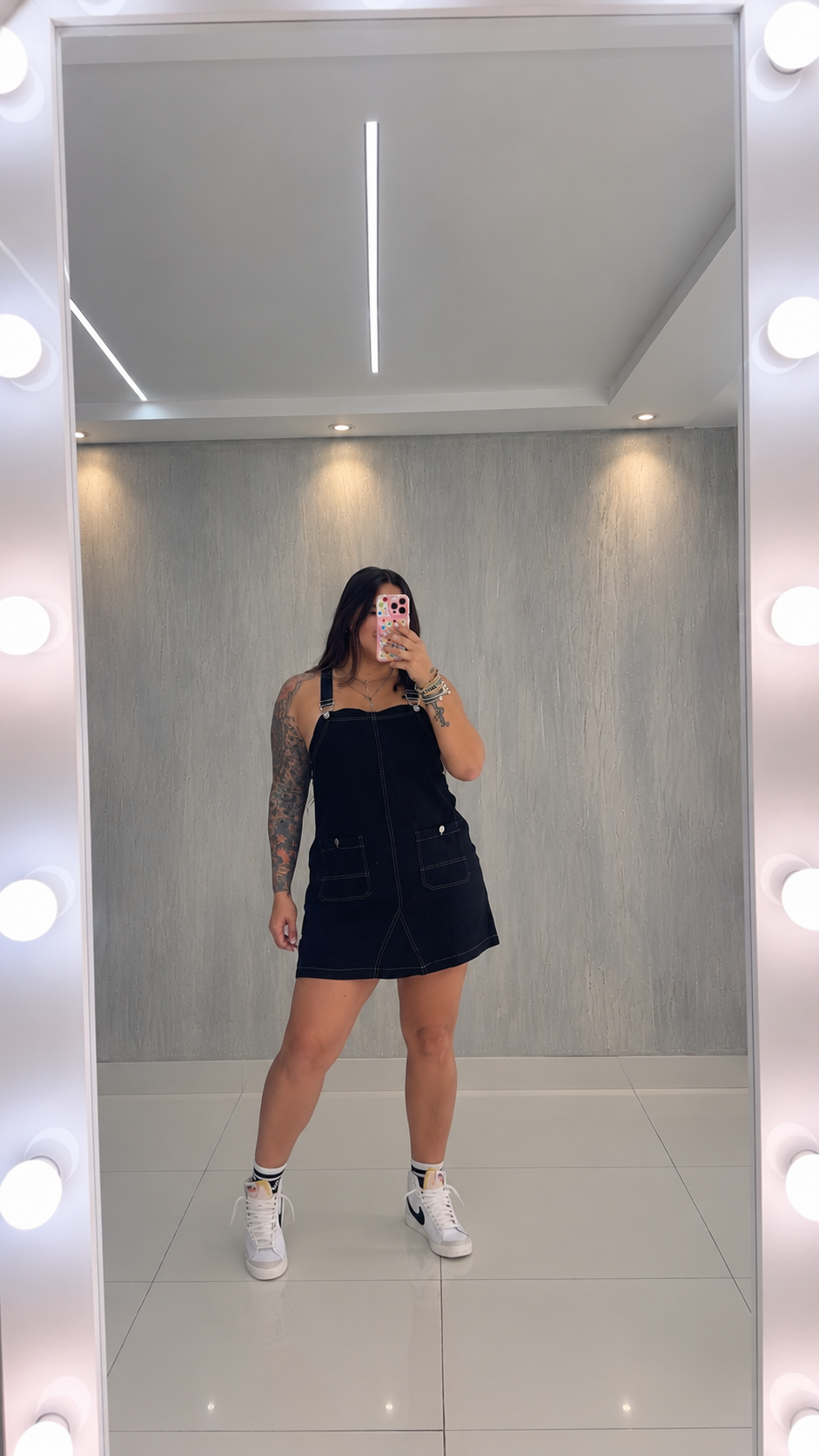 Black Overall Mini Dress