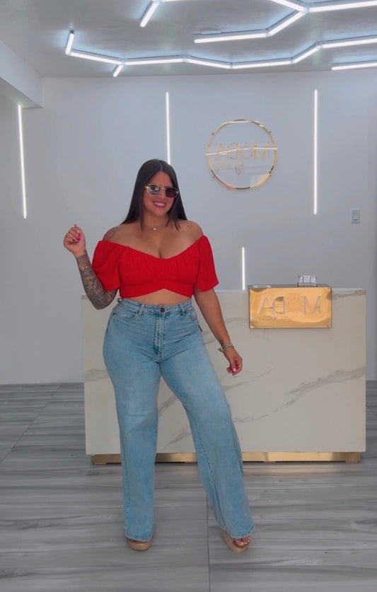 Super Stretch Wide Leg Jean