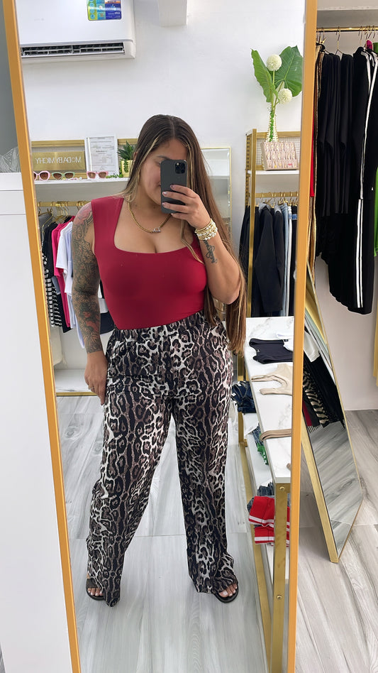 Leopard Print Casual Pants