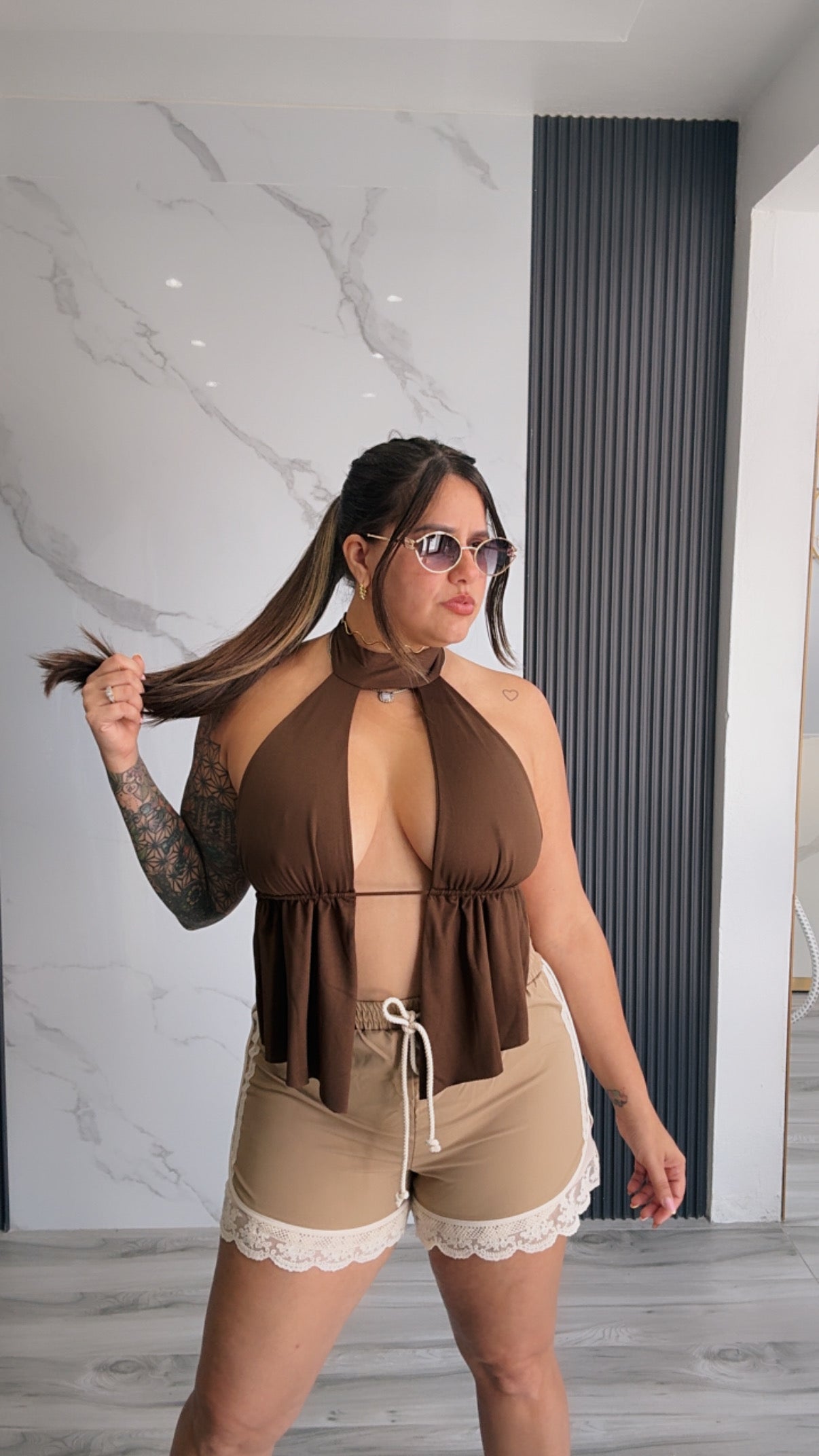 Halter Open Front Top