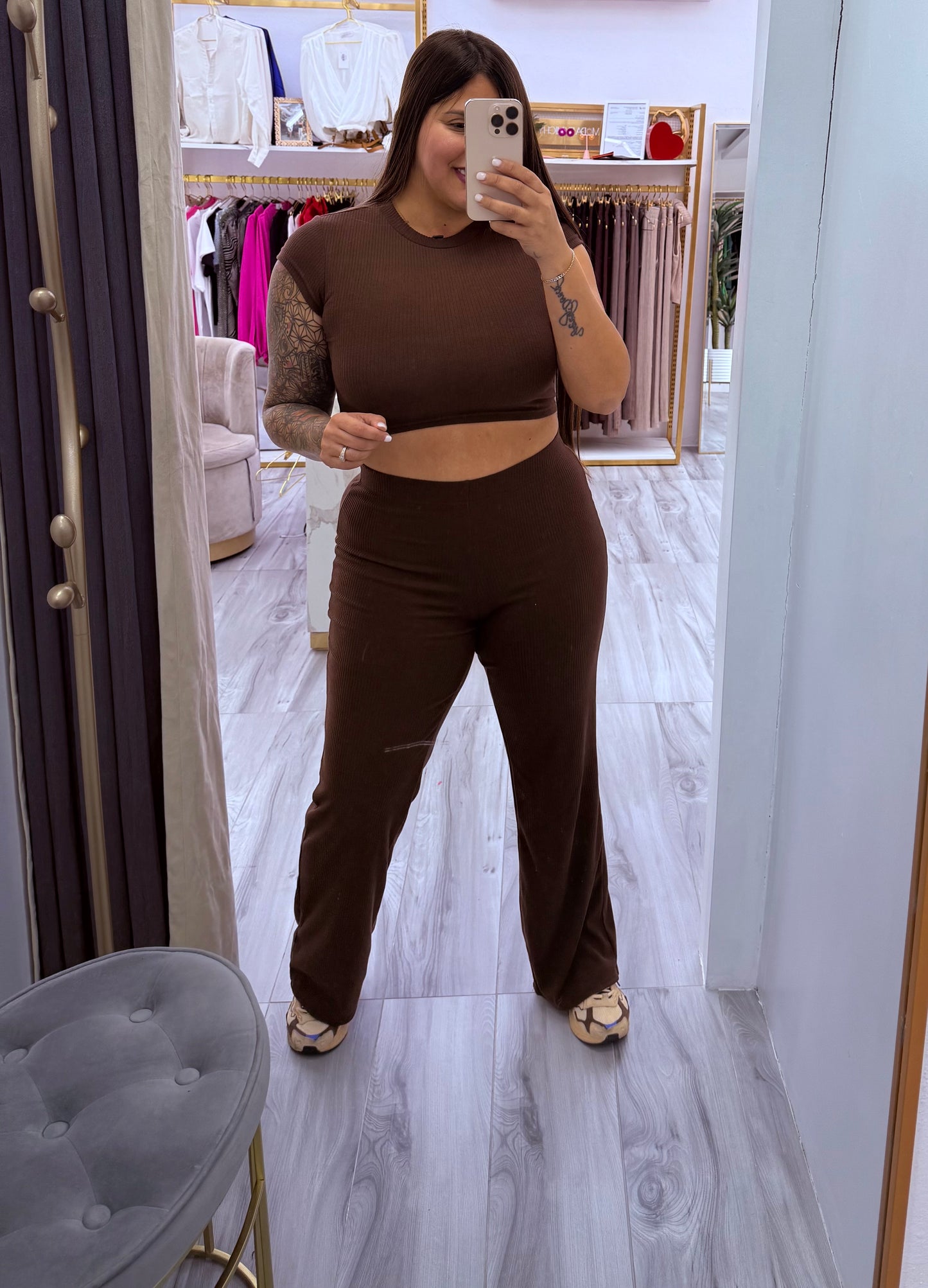 Crop Tee Wide Leg Pant Set