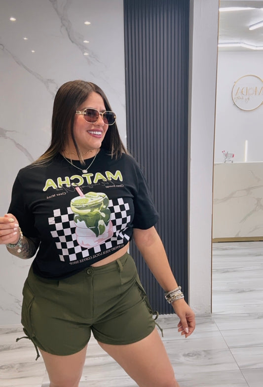 T-Shirt Matcha Vibes Black