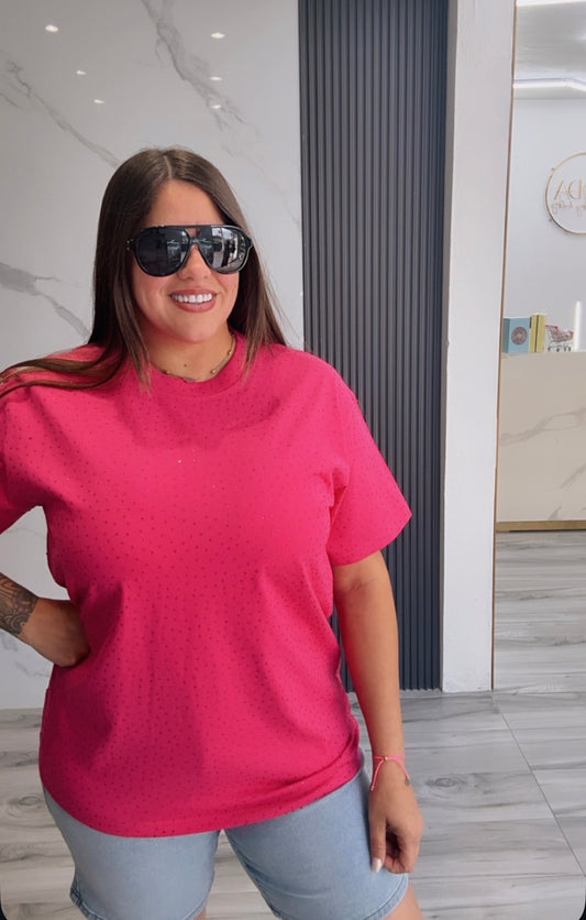 Fuchsia Glow Oversized Tee