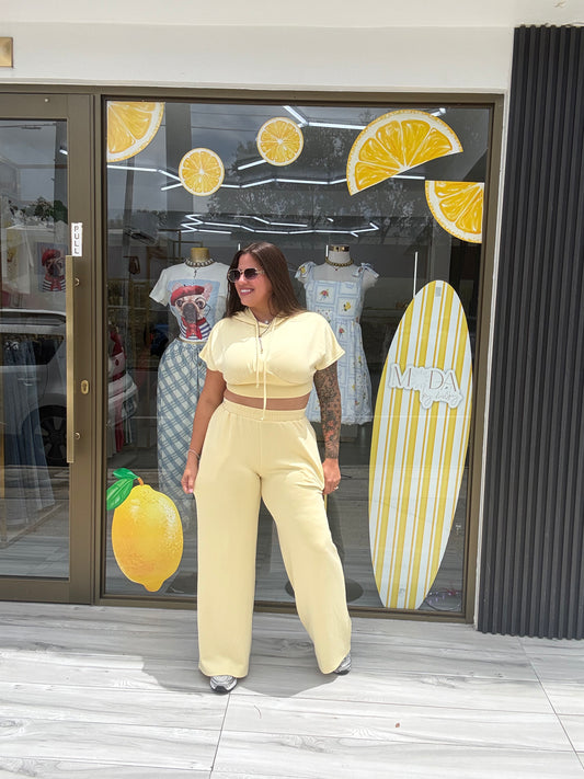 Lemon Soft Hoodie Set